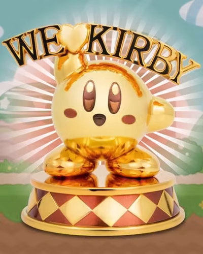 Kirby We Love Kirby (Gold Edition) Mini Metal Statue