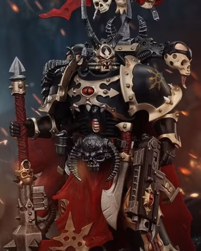 Warhammer 40K Chaos Space Marines Black Legion Chosen Champion with Bolter and Power Maul 1/18 Scale Action Figure
