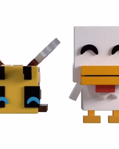 Minecraft Monitor Buddiez Bee and Chicken Vinyl Figure Set