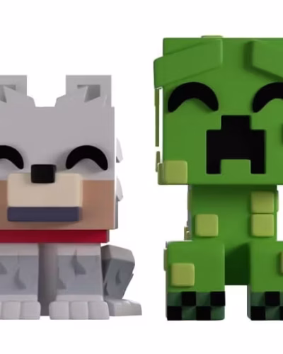 Minecraft Monitor Buddiez Wolf and Creeper Vinyl Figure Set