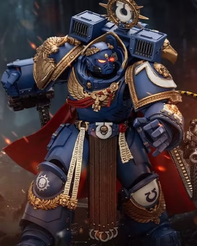 Warhammer 40,000: Space Marine 2 Ultramarines Marneus Calgar Chapter Master with MKX Gravis Armor and Gauntlets of Ultramar 1/18 Scale Action Figure