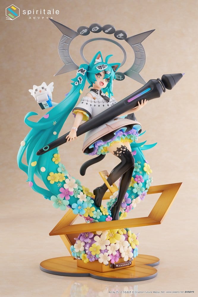 Hatsune Miku x Naoki Saito PVC Statue 1/7 My Figure Making! The Painter Ver. 34 cm - Image 5