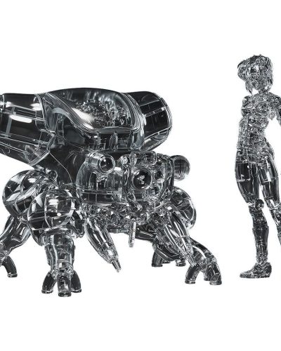 Ghost in the Shell PLAMAX minimum factory Plastic Model Kit Motoko Kusanagi with Fuchikoma: Thermoptic Camouflage Ver. 8 cm