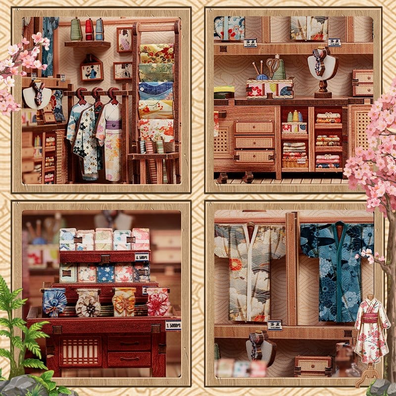 Miniature House Model Kit Sakura O Kimono Shop 19 x 14 cm - Image 4