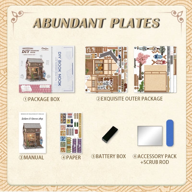 Miniature House Model Kit Sakura O Kimono Shop 19 x 14 cm - Image 9