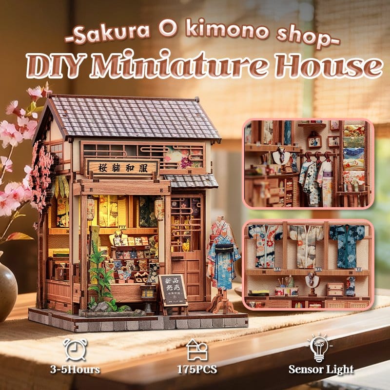 Miniature House Model Kit Sakura O Kimono Shop 19 x 14 cm - Image 12