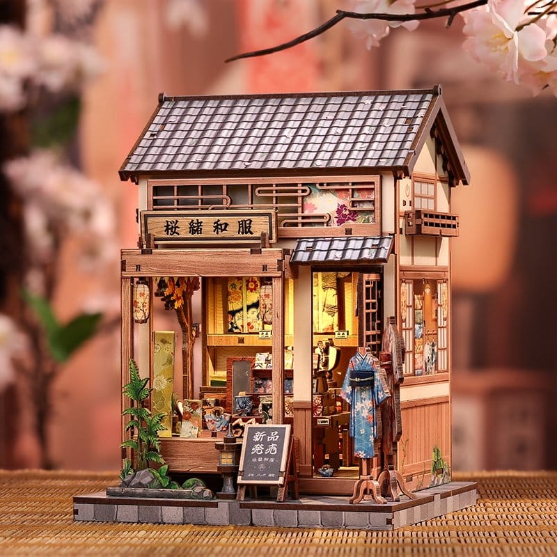 Miniature House Model Kit Sakura O Kimono Shop 19 x 14 cm - Image 13