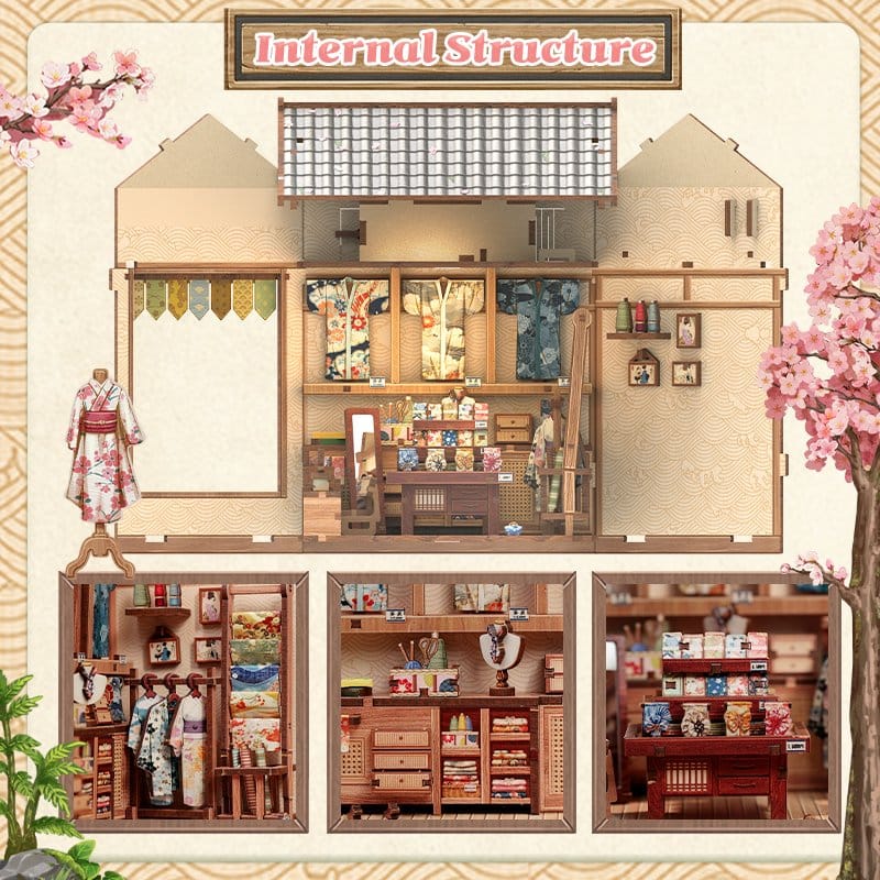 Miniature House Model Kit Sakura O Kimono Shop 19 x 14 cm - Image 15