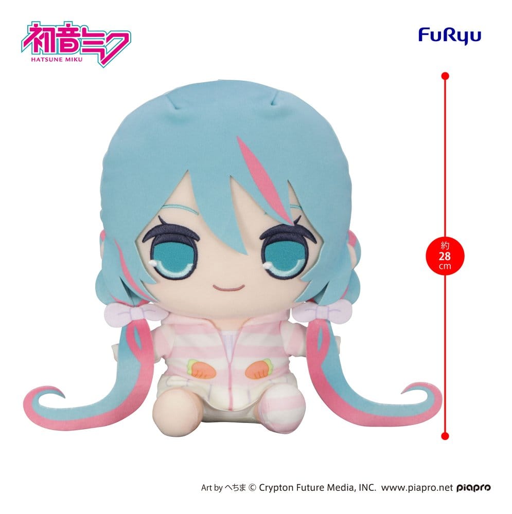 Hatsune Miku Kyurumaru Big Plush Figure Rabbit Ear Hood Pajama 28 cm - Image 2