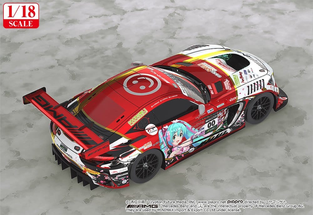 Hatsune Miku GT Project Vehicle 1/18 Mercedes-AMG Team GOOD SMILE 2019 SUZUKA 10HOURS Ver. 26 cm - Image 3