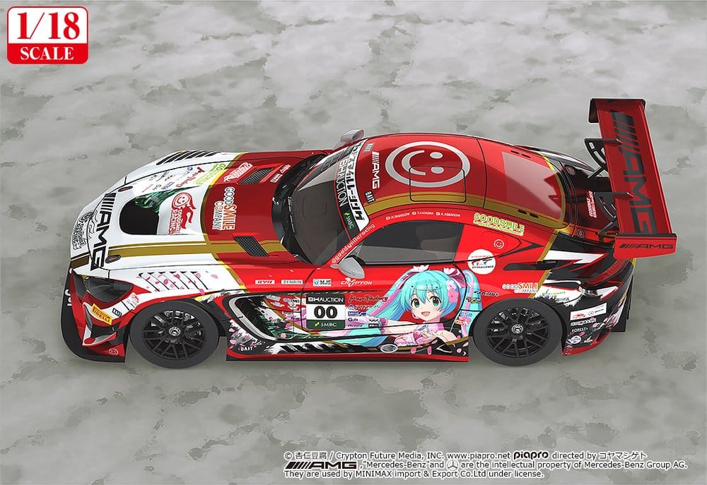 Hatsune Miku GT Project Vehicle 1/18 Mercedes-AMG Team GOOD SMILE 2019 SUZUKA 10HOURS Ver. 26 cm - Image 4