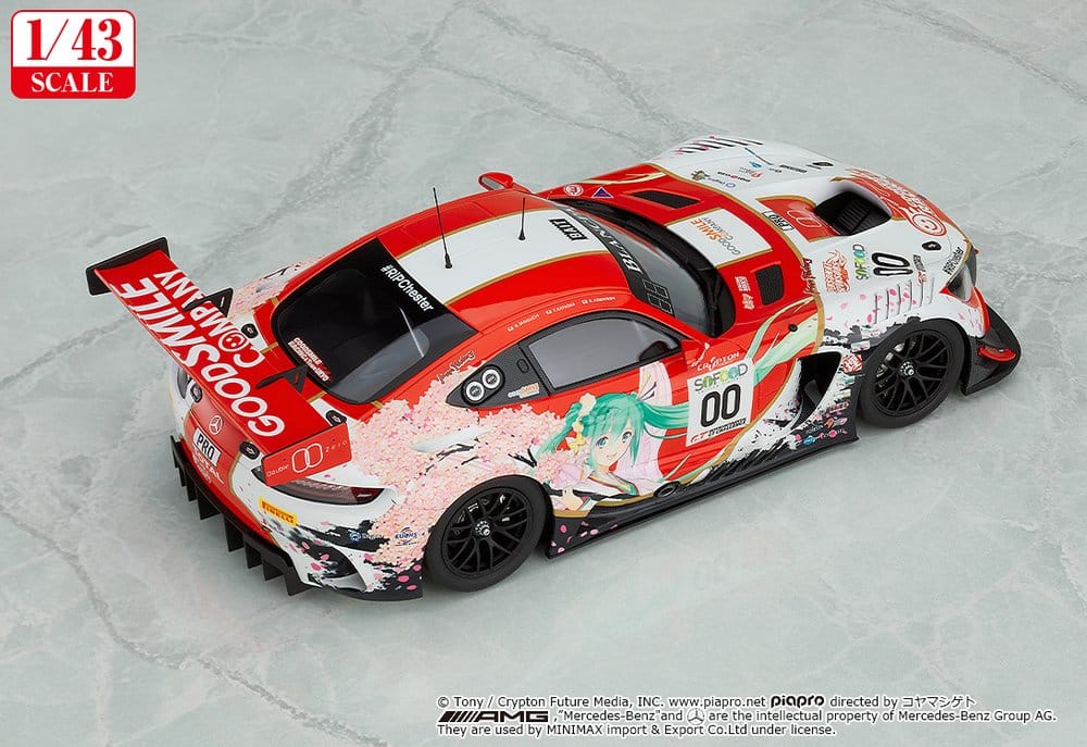 Hatsune Miku GT Project Vehicle 1/43 Good Smile Hatsune Miku AMG 2017 SPA24H Ver. 11 cm - Image 3