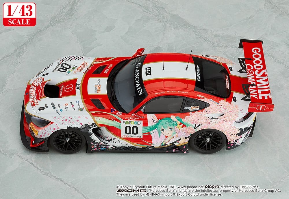 Hatsune Miku GT Project Vehicle 1/43 Good Smile Hatsune Miku AMG 2017 SPA24H Ver. 11 cm - Image 4