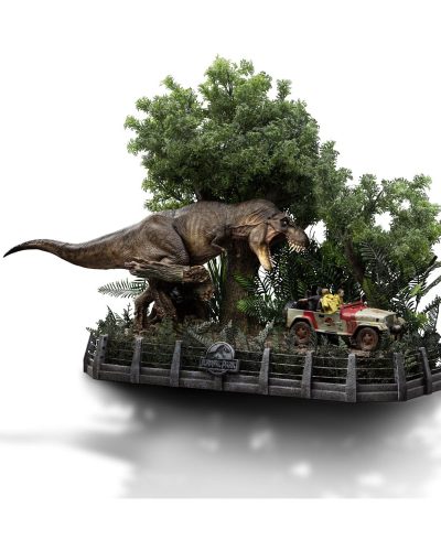 Jurassic Park Demi Art Scale Statue 1/20 T-Rex Chase 30 cm