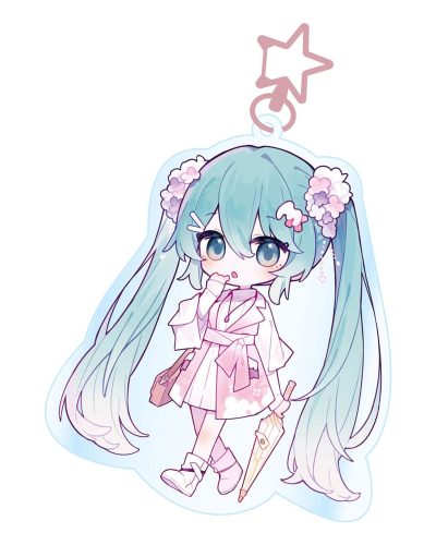 Hatsune Miku Acrylic Keychain Kawaii Summer Time