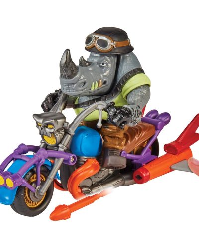 Teenage Mutant Ninja Turtles Action Figure with Vehicle Rocksteady & Chopper 12 cm