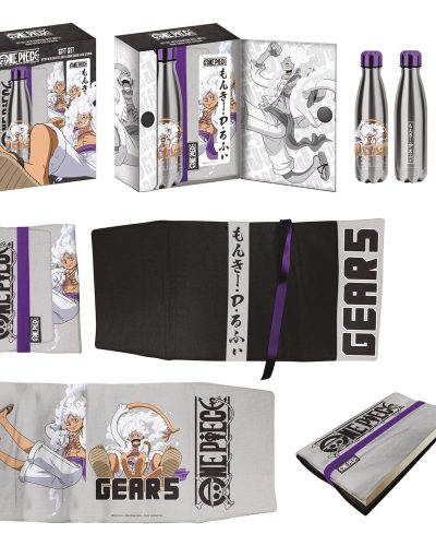 One Piece Steel Bottle, Sticker, Book Cover Gift Set Gears