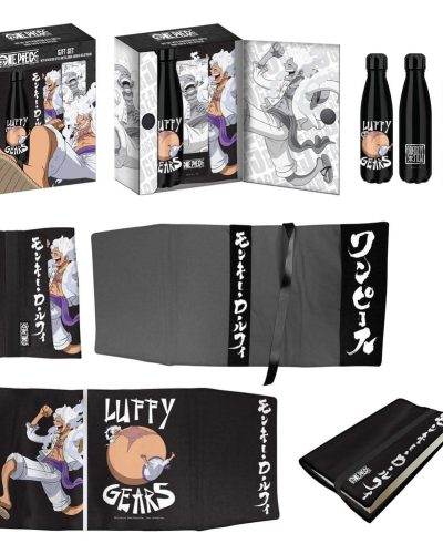 One Piece Steel Bottle, Sticker, Book Cover Gift Set Luffy Gears