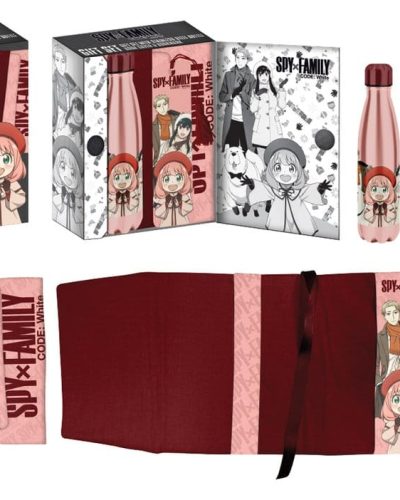 Spy x Family Steel Bottle, Sticker, Book Cover Gift Set Pink/Red