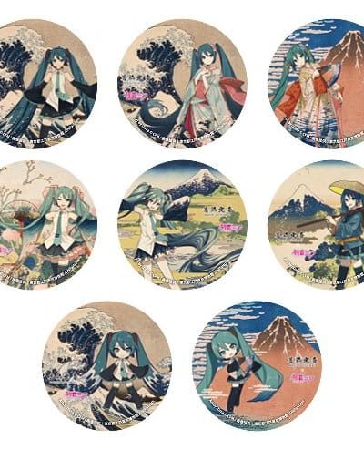 Katsushika Hokusai x Hatsune Miku Pins 6 cm Blind Assortment 1x