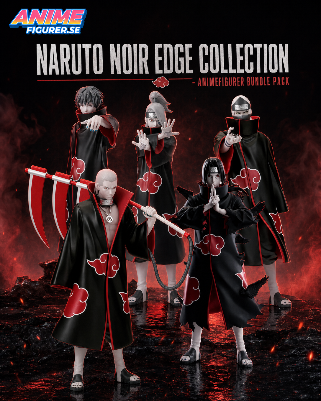 Naruto Noir Edge Akatsuki Collection - Anime Figures Bundle Pack
