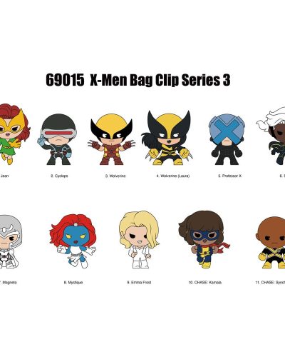 Marvel 3D Foam Bag Clips X-men Classic Series 3 Display (24)