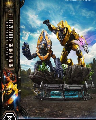 Halo: Campaign Evolved Ultimate Premium Masterline Series Statue 1/4 Elite Zealot & Grunt Minor: Covenant Assault Bonus Version 81 cm