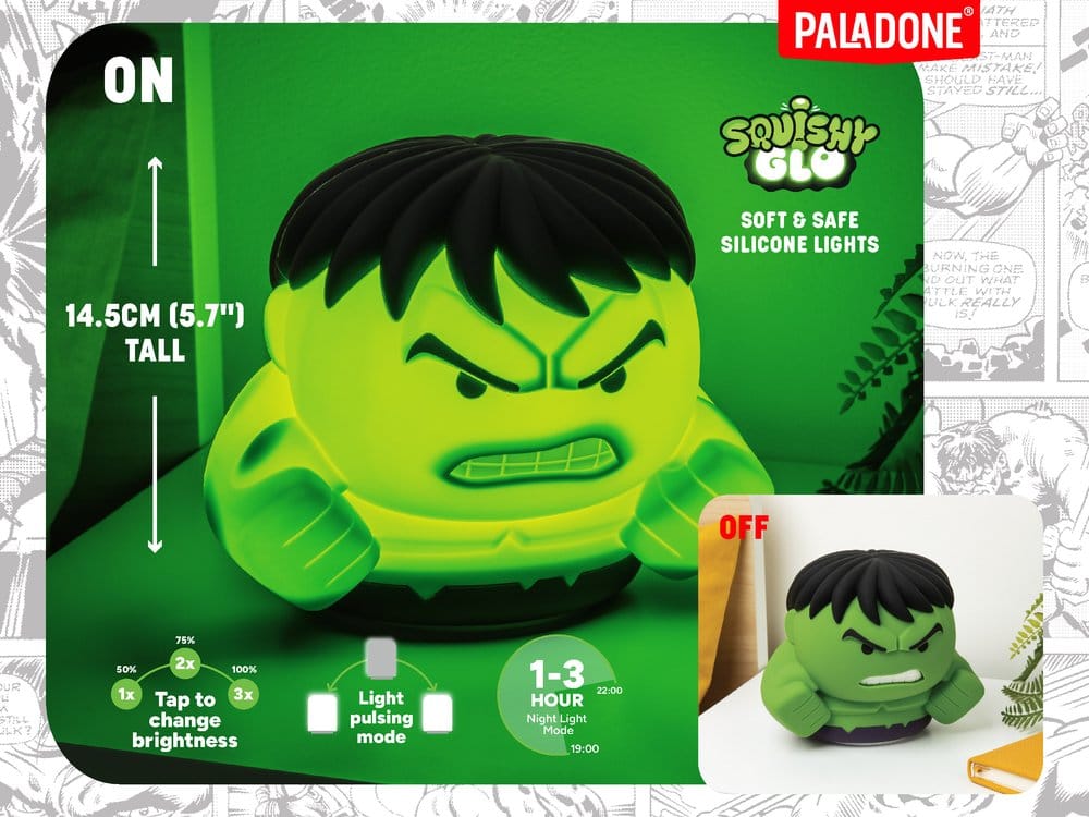 Marvel Universe SquishyGlo Silicon Light Hulk Rechargeable 15 cm - Bild 3