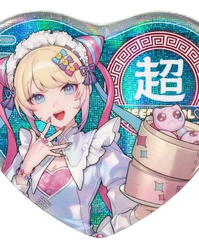 Needy Streamer Overload Needy Streamer Chinese Restaurant Series Heart-Shaped Pinback Button OMGkawaiiAngel 7 x 6 cm