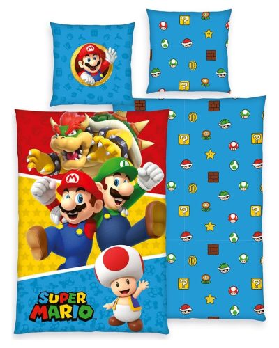 Pokemon Bed linen Super Mario (Mario, Luigi, Toad, Bowser) 135 x 200 cm